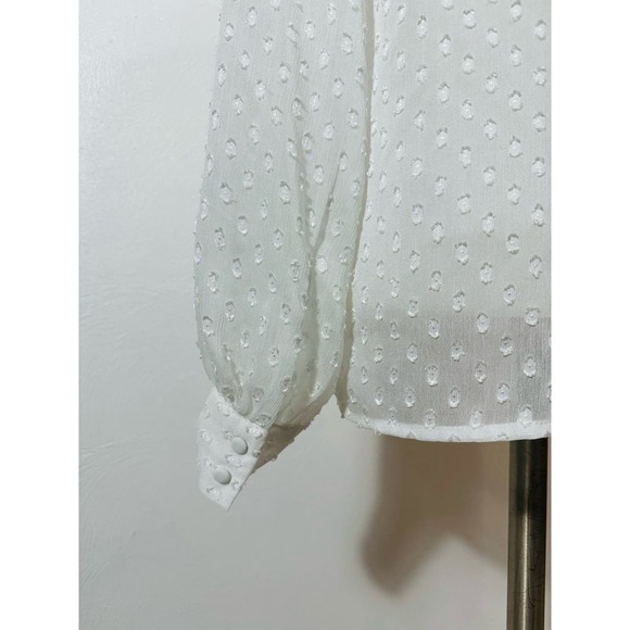 Zara XS plumetis sotted blouse longl sleeved with button cuff details - Picture 4 of 10